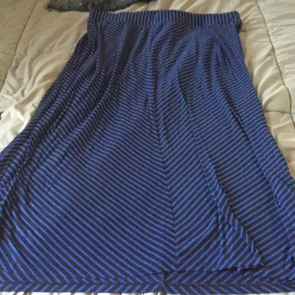 Blue and Black Maxi Skirt